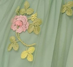 Adrianna Papell Floral Embroidered Maxi Dress With Sheer Flutter Sleeves In Sage Multi -Adrianna Papell Shop AP1D105325 AA359 Regular Alternate