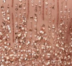 Adrianna Papell Beaded Column Gown With Mock Neckline In Rose Gold 11 Adrianna Papell Beaded Column Gown With Mock Neckline In Rose Gold -Adrianna Papell Shop AP1E204499 AA958 Regular Alternate