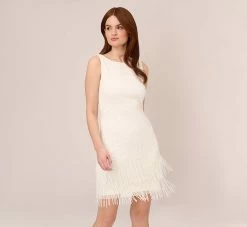 Adrianna Papell Sleeveless Beaded Cocktail Dress In Ivory