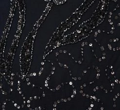 Adrianna Papell Plus Size Floral Beaded Dress With Sheer Long Sleeves In Midnight -Adrianna Papell Shop AP1E205390 AB411 Plus Alternate