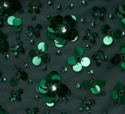 Adrianna Papell Off Shoulder Dress With Floral Embellishment In Dusty Emerald 10 Adrianna Papell Off Shoulder Dress With Floral Embellishment In Dusty Emerald -Adrianna Papell Shop AP1E207584 AA302 Regular Alternate