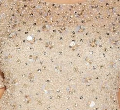 Adrianna Papell Plus Size Beaded Cocktail Dress In Biscotti -Adrianna Papell Shop AP1E207750 AG273 Plus Detail