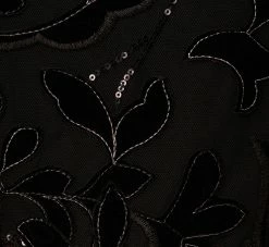 Adrianna Papell Tulle Halter Party Dress With Velvet Accents In Black -Adrianna Papell Shop AP1E208360 AA002 Regular Alternate