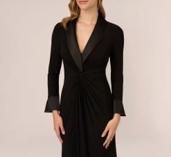 Adrianna Papell Tuxedo Mermaid Gown In Black -Adrianna Papell Shop AP1E208564 AA002 Regular Detail