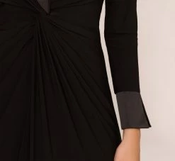 Adrianna Papell Tuxedo Mermaid Gown In Black -Adrianna Papell Shop AP1E208564 AA002 Regular Lifestyle