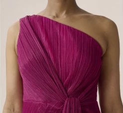 Adrianna Papell Stardust Pleated Draped One Shoulder Gown In Magenta -Adrianna Papell Shop AP1E208794 AA670 Regular Detail
