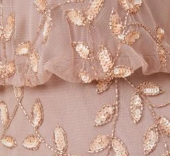 Adrianna Papell Hand Beaded Long Blouson Mermaid Gown In Steel Rose -Adrianna Papell Shop AP1E208913 BA696 Regular Alternate