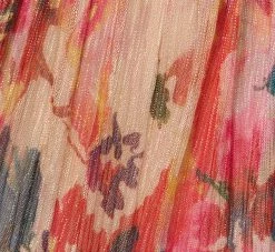 Adrianna Papell Floral-Print Metallic Twist Front Long Gown With Flutter Sleeves In Alabaster Multi -Adrianna Papell Shop AP1E208980 AH105 Regular Alternate 35138602 5481 4db0 8b75 715388282a77