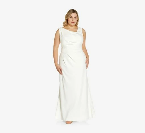 Adrianna Papell Plus Size Sequin-Accented Mermaid Gown In Ivory -Adrianna Papell Shop AP1E209034 AB194 Plus Default