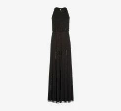 Adrianna Papell Halter Hand-Beaded Blouson Gown With Keyhole Back In Black 13 Adrianna Papell Halter Hand-Beaded Blouson Gown With Keyhole Back In Black -Adrianna Papell Shop AP1E209115 AA002 Regular Flat