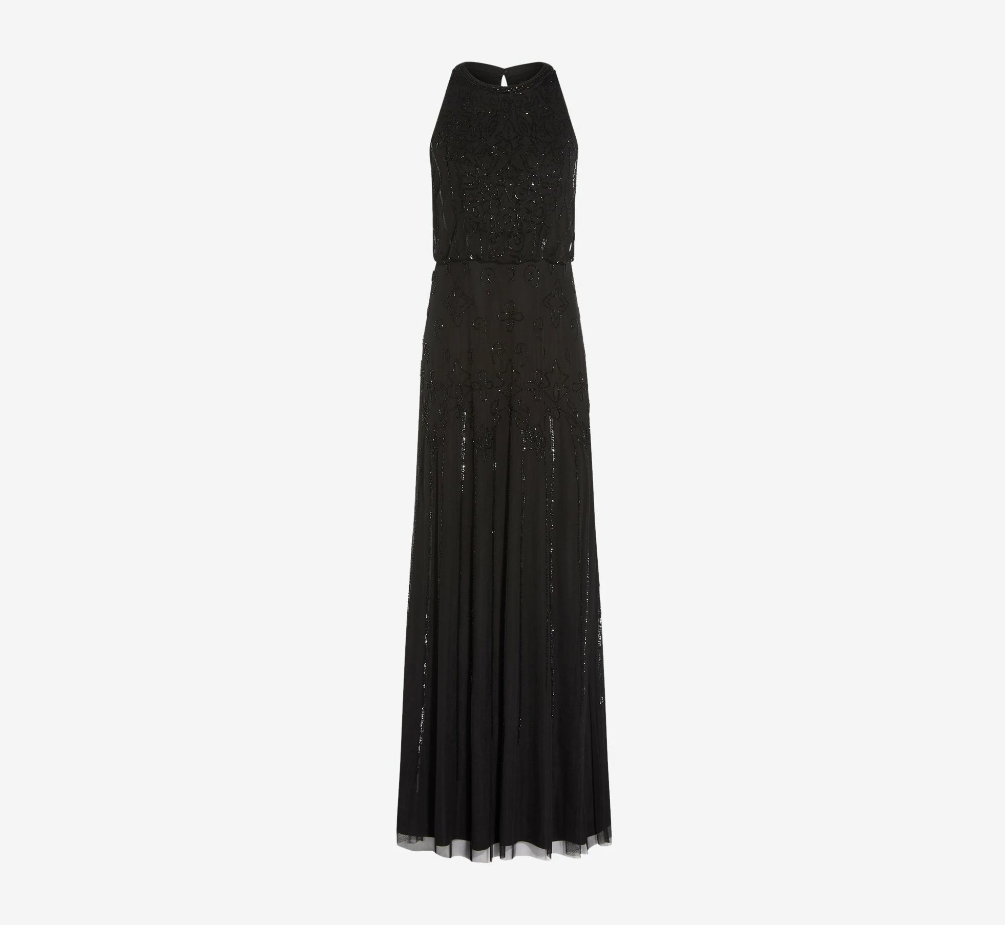 Adrianna Papell Halter Hand-Beaded Blouson Gown With Keyhole Back In Black 7 Adrianna Papell Halter Hand-Beaded Blouson Gown With Keyhole Back In Black - Image 7