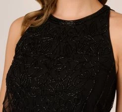 Adrianna Papell Halter Hand-Beaded Blouson Gown With Keyhole Back In Black 10 Adrianna Papell Halter Hand-Beaded Blouson Gown With Keyhole Back In Black -Adrianna Papell Shop AP1E209115 AA002 Regular Lifestyle