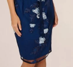 Adrianna Papell Embroidered Sheath Dress In Midnight Multi -Adrianna Papell Shop AP1E209198 AE489 Regular Lifestyle