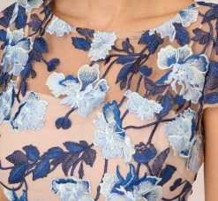 Adrianna Papell Embroidered Sheath Dress In Midnight Multi Nude -Adrianna Papell Shop AP1E209198 BV980 Regular Lifestyle