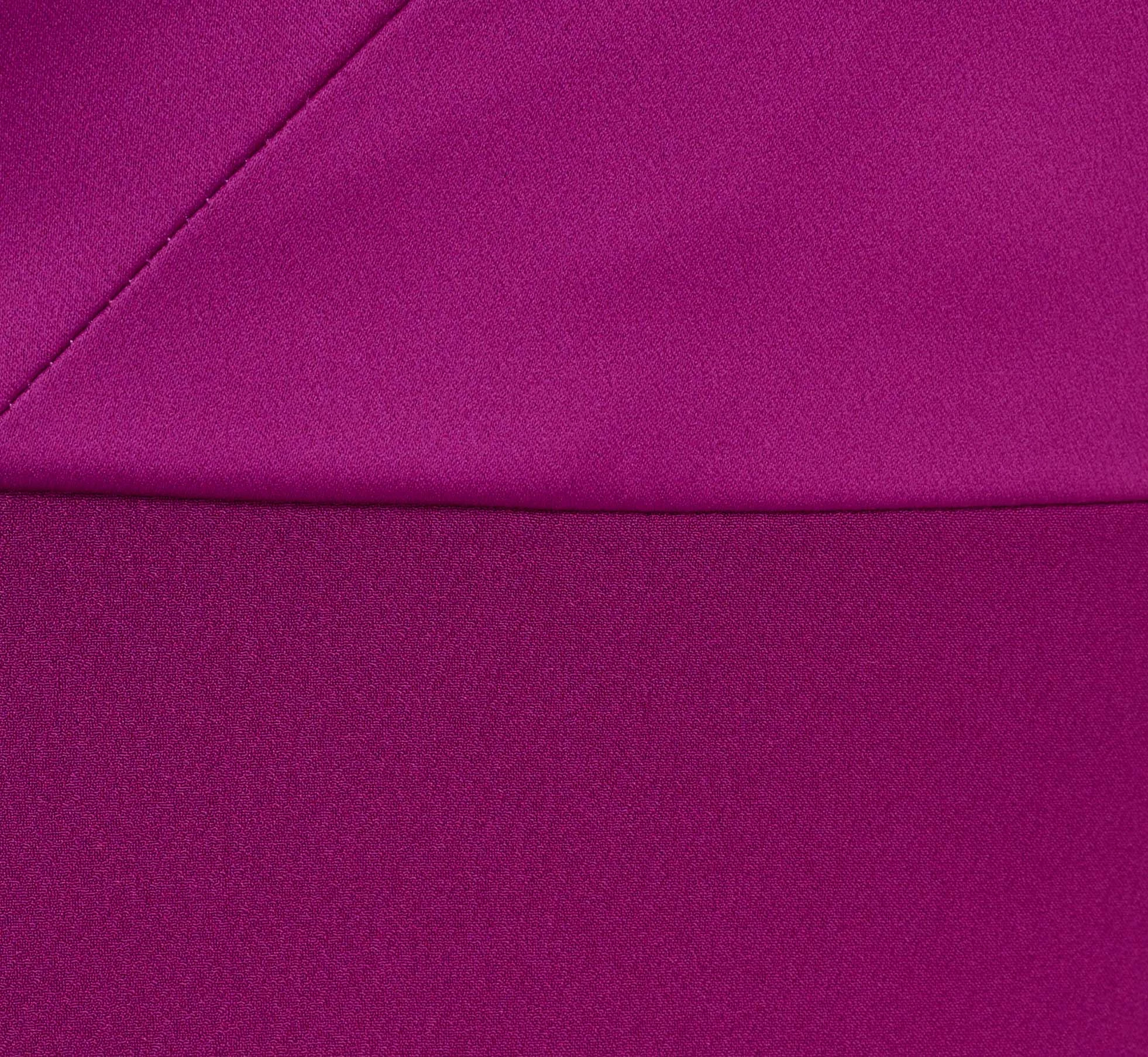 Adrianna Papell One-Shoulder Long Satin Crepe Mermaid Gown In Wild Orchid 7 Adrianna Papell One-Shoulder Long Satin Crepe Mermaid Gown In Wild Orchid - Image 7