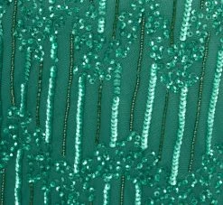 Adrianna Papell Plus Size Hand-Beaded Illusion Long Column Blouson Gown In Jungle Green -Adrianna Papell Shop AP1E209335 AH314 Plus Alternate