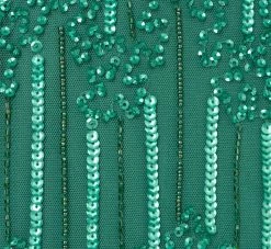 Adrianna Papell Hand-Beaded Illusion Long Column Blouson Gown In Jungle Green -Adrianna Papell Shop AP1E209335 AH314 Regular Alternate