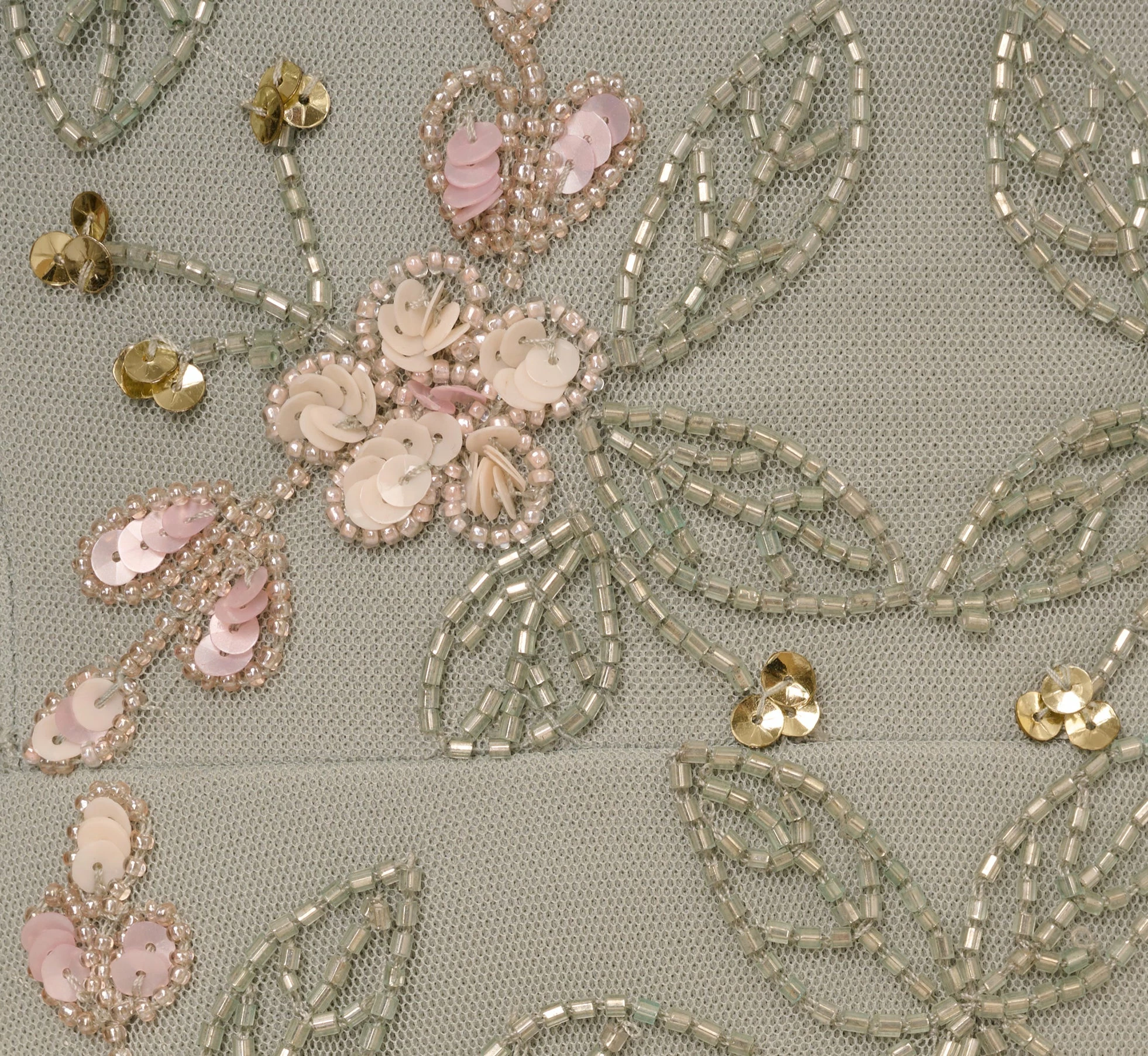 Adrianna Papell Beaded Midi Dress With Sheer Ruffled Sleeves In Frosted Sage 6 Adrianna Papell Beaded Midi Dress With Sheer Ruffled Sleeves In Frosted Sage - Image 6