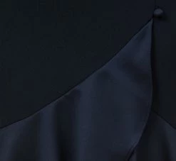 Adrianna Papell Satin Crepe High/Low Gown With Button Details In Dark Navy -Adrianna Papell Shop AP1E209529 AV410 Regular Alternate