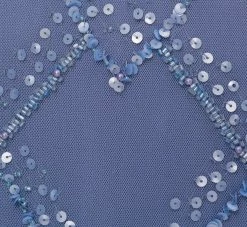 Adrianna Papell Plus Size Hand-Beaded Blouson Long Gown With Flutter Sleeves In French Blue -Adrianna Papell Shop AP1E209547 AA544 Plus Alternate