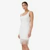 Adrianna Papell Hand-Beaded And Fringed Short Sheath Cocktail Dress In Ivory