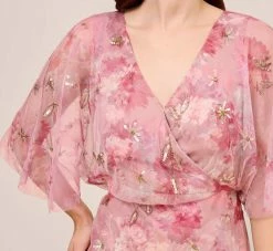 Adrianna Papell Floral-Print And Hand-Beaded Mesh Long Gown In Blush Multi 9 Adrianna Papell Floral-Print And Hand-Beaded Mesh Long Gown In Blush Multi -Adrianna Papell Shop AP1E210055 AM970 Regular Detail