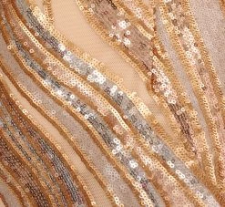 Adrianna Papell One Shoulder Abstract Sequin Gown In Champagne Gold Multi -Adrianna Papell Shop AP1E210092 AR298 Regular Alternate