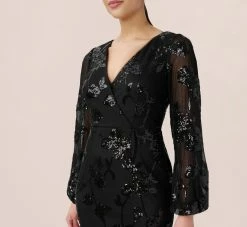 Adrianna Papell Beaded Short Sheath Cocktail Dress In Black -Adrianna Papell Shop AP1E210109 AA002 Regular Detail
