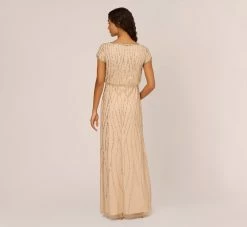 Adrianna Papell Hand-Beaded Blouson Long Gown In Nude 9 Adrianna Papell Hand-Beaded Blouson Long Gown In Nude -Adrianna Papell Shop AP1E210157 AB267 Regular Back d2604a12 804c 4132 8772 9cca9256e647