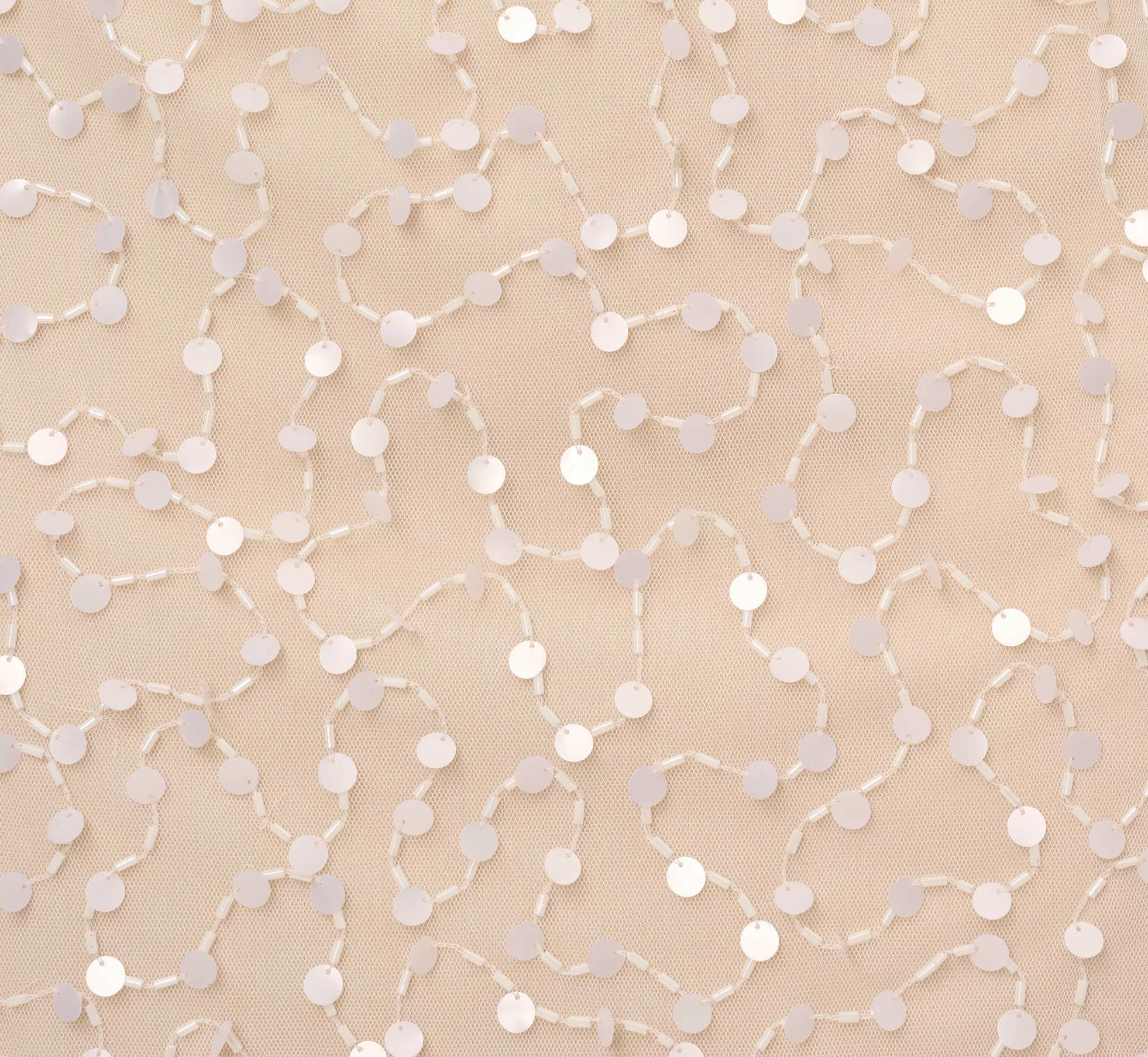 Adrianna Papell Sequin Beaded Dress With Square Neckline In Ivory Pearl 6 Adrianna Papell Sequin Beaded Dress With Square Neckline In Ivory Pearl - Image 6