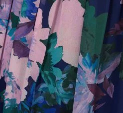 Adrianna Papell Floral-Print Long Shirred Chiffon Gown In Navy Multi 12 Adrianna Papell Floral-Print Long Shirred Chiffon Gown In Navy Multi -Adrianna Papell Shop AP1E210216 AD411 Regular Alternate