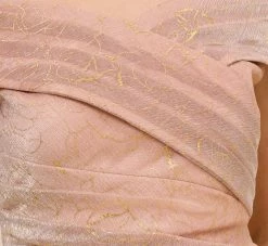 Adrianna Papell Metallic Rose Motif Off-The-Shoulder Long Gown In Rose Gold -Adrianna Papell Shop AP1E210267 AI298 Regular Side