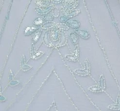 Adrianna Papell Hand-Beaded Illusion Long Blouson Gown In Elegant Sky -Adrianna Papell Shop AP1E210284 AC497 Regular Alternate