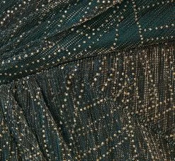 Adrianna Papell Metallic Mesh Faux Wrap Gown With Ruffle Accents In Evergreen -Adrianna Papell Shop AP1E210373 AC303 Regular Alternate