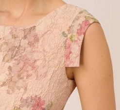 Adrianna Papell Floral Metallic Stretch Matelasse Long Column Gown In Pink Multi -Adrianna Papell Shop AP1E210383 AE970 Regular Lifestyle