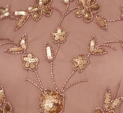 Adrianna Papell Floral Beaded Blouson Tea Length Dress In Stone -Adrianna Papell Shop AP1E210437 AE549 Regular Alternate