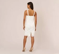 Adrianna Papell Sequin Embroidered Sheath Dress With Grosgrain Straps In Ivory 10 Adrianna Papell Sequin Embroidered Sheath Dress With Grosgrain Straps In Ivory -Adrianna Papell Shop AP1E210481 AA194 Regular Back