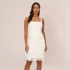 Adrianna Papell Sequin Embroidered Sheath Dress With Grosgrain Straps In Ivory