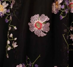 Adrianna Papell Floral Embroidered High Low Dress With Sheer Details In Black Multi 11 Adrianna Papell Floral Embroidered High Low Dress With Sheer Details In Black Multi -Adrianna Papell Shop AP1E210493 AA963 Regular Alternate