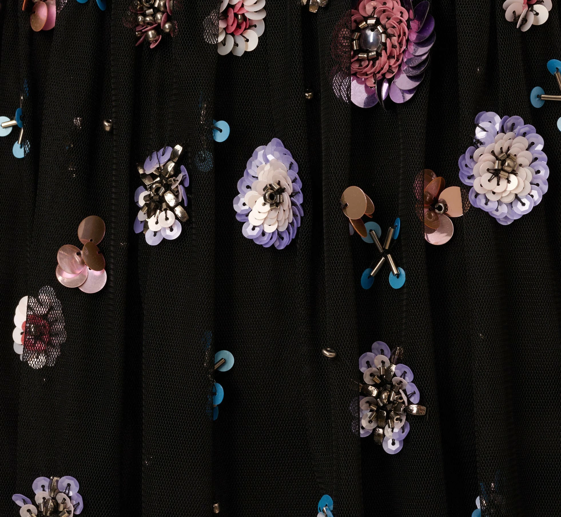 Adrianna Papell Ankle-Length Gown With Multicolor Floral Beading In Black Multi 6 Adrianna Papell Ankle-Length Gown With Multicolor Floral Beading In Black Multi - Image 6