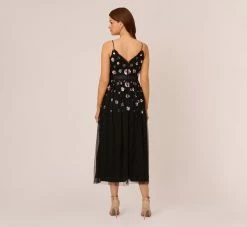 Adrianna Papell Ankle-Length Gown With Multicolor Floral Beading In Black Multi 8 Adrianna Papell Ankle-Length Gown With Multicolor Floral Beading In Black Multi -Adrianna Papell Shop AP1E210500 AC964 Regular Back