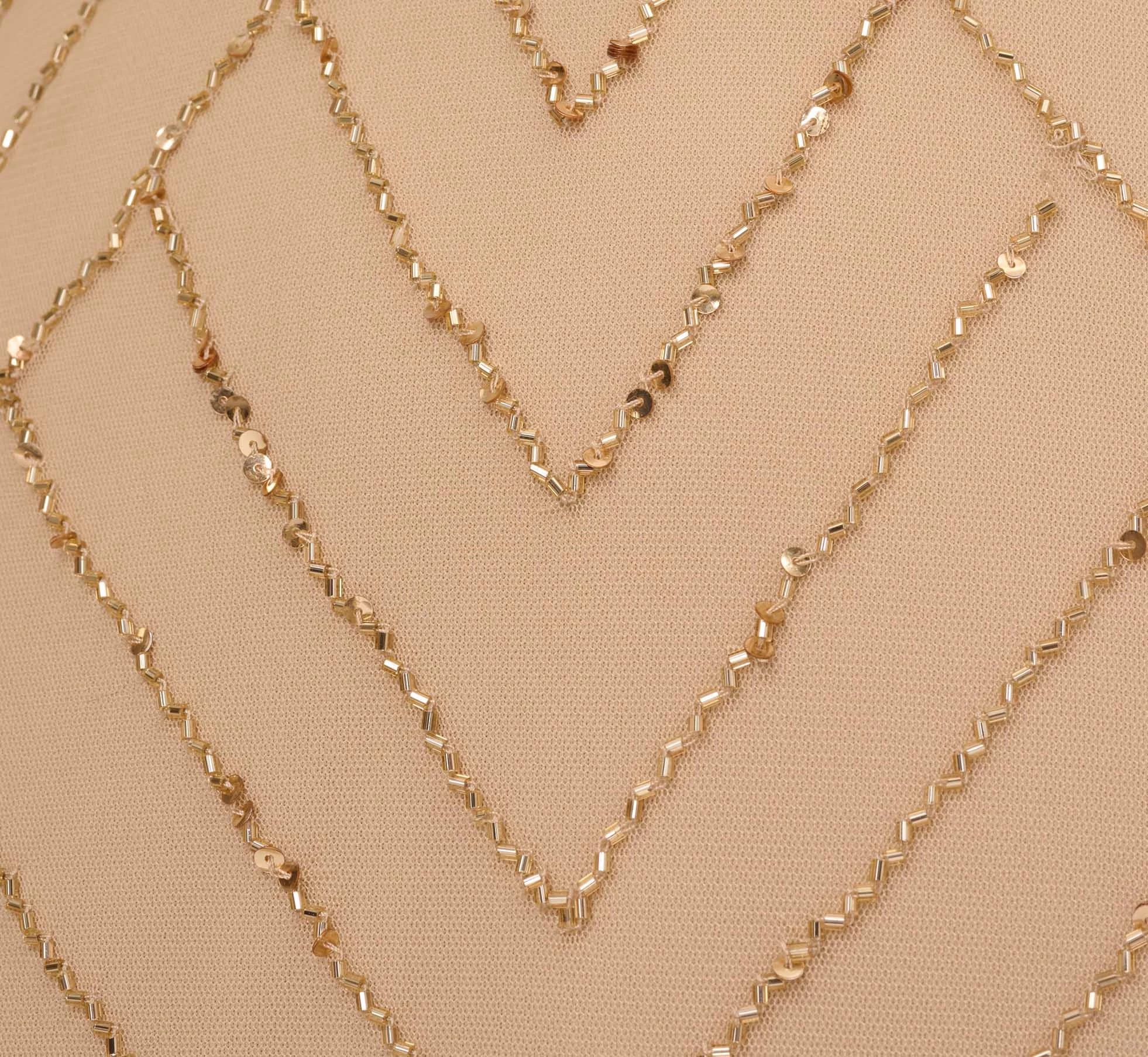 Adrianna Papell Art Deco Beaded Mermaid Gown With Cowl Neckline In Champagne Gold 6 Adrianna Papell Art Deco Beaded Mermaid Gown With Cowl Neckline In Champagne Gold - Image 6