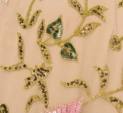 Adrianna Papell Multicolor Floral Beaded Ankle-Length Dress With Sheer Details In Light Champagne -Adrianna Papell Shop AP1E210579 AE273 Regular Alternate