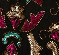 Adrianna Papell Multicolor Floral Beaded Gown With Velvet Trim In Black Multi 11 Adrianna Papell Multicolor Floral Beaded Gown With Velvet Trim In Black Multi -Adrianna Papell Shop AP1E210607 AB960 Regular Alternate