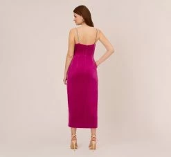 Adrianna Papell Velvet Ankle-Length Wrap Gown With Stone Straps In Orchid Delight 9 Adrianna Papell Velvet Ankle-Length Wrap Gown With Stone Straps In Orchid Delight -Adrianna Papell Shop AP1E210665 AG520 Regular Back