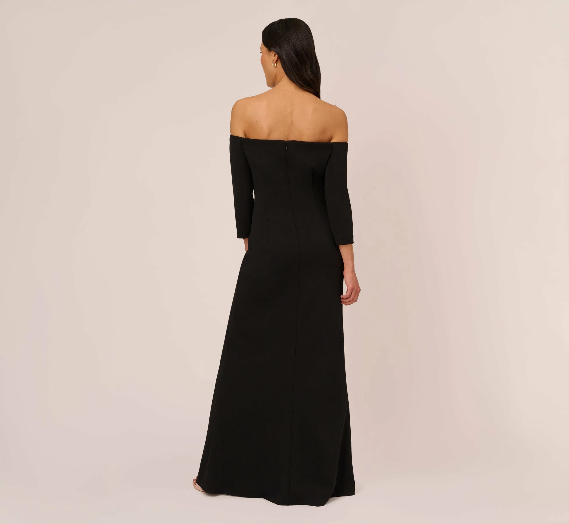 Adrianna Papell Off The Shoulder Cascading Ruffle Gown In Black 4 Adrianna Papell Off The Shoulder Cascading Ruffle Gown In Black - Image 4