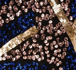 Adrianna Papell Geo Beaded Dress With Three Quarter Sleeves In Black Multi -Adrianna Papell Shop AP1E210831 AA963 Regular Alternate