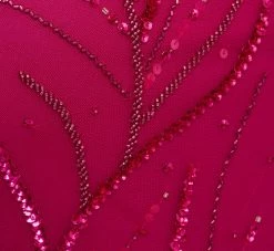 Adrianna Papell Plus Size Sequin Beaded Cape Dress With Illusion Neckline In Hot Orchid -Adrianna Papell Shop AP1E210846 BA670 Plus Alternate