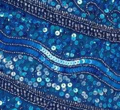 Adrianna Papell One Shoulder Beaded Column Gown With Draped Sleeve In Blue Horizon 11 Adrianna Papell One Shoulder Beaded Column Gown With Draped Sleeve In Blue Horizon -Adrianna Papell Shop AP1E210904 AD402 Regular Alternate