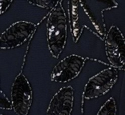 Adrianna Papell Floral Beaded Ankle Length Sleeveless Gown In Navy 11 Adrianna Papell Floral Beaded Ankle Length Sleeveless Gown In Navy -Adrianna Papell Shop AP1E211056 AA412 Regular Alternate